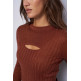 t-shirt femme  salsa jeans lurex knit long sleeve w/ fron