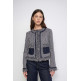 manteau femme  salsa jeans tweed jacket with fringes