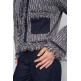 manteau femme  salsa jeans tweed jacket with fringes