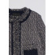 manteau femme  salsa jeans tweed jacket with fringes