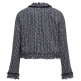 manteau femme  salsa jeans tweed jacket with fringes