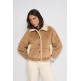 manteau femme  salsa jeans fake suede short shearling