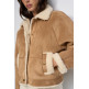 manteau femme  salsa jeans fake suede short shearling