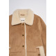 manteau femme  salsa jeans fake suede short shearling