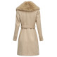 manteau femme  salsa jeans grace wool coat with fur
