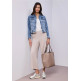 femme qr style jacket,mid blue washe 17790