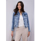 femme qr style jacket,mid blue washe 17790