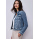 femme qr style jacket,mid blue washe 17790