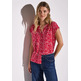 t-shirt femme street printed shirt w.button panel