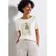 t-shirt femme  street lady partprint shirt