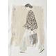 t-shirt femme  street lady partprint shirt