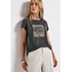 t-shirt femme street washed shirt w.stud wording