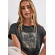 t-shirt femme street washed shirt w.stud wording