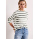 femme striped knit look shirt 27502