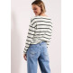 femme striped knit look shirt 27502
