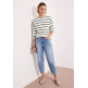 femme striped knit look shirt 27502