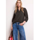 femme sol_splitneck tunic blouse uni 17276