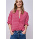 femme vichy buttoned roundneck blous 27504