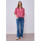 femme vichy buttoned roundneck blous 27504