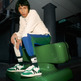 sneakers en tissu avec détails homme lacoste l-spin deluxe