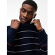 maillot homme  tommy hilfiger tjm slim stripe sweater ext