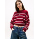 femme tjw badge stripe fluffy sweate xjp