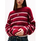 femme tjw badge stripe fluffy sweate xjp