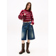 femme tjw badge stripe fluffy sweate xjp