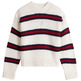 femme tjw badge stripe fluffy sweate ybh