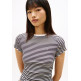 t-shirt femme  tommy hilfiger tjw slim lettuce edge rib ss