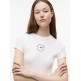 t-shirt femme  tommy hilfiger tjw slim ess logo2 rib tee ext