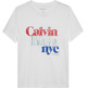t-shirt fille calvin klein pearl signature nyc regular te