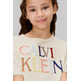 t-shirt fille  calvin klein colored logo ss t-shirt