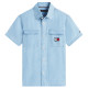 chemise garçon  tommy hilfiger wavy flag herringbone shirt ss
