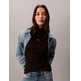 chemise femme calvin klein w ls woven label turtleneck