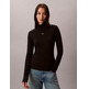 chemise femme calvin klein w ls woven label turtleneck