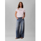 t-shirt femme  calvin klein w ss classic script two tone t