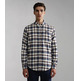 chemise homme  napapijri g-trekking check ecru d5c