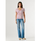 t-shirt femme  pepe jeans megan v neck striped