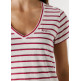 t-shirt femme  pepe jeans megan v neck striped