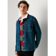 chemise homme  pepe jeans otto overshirt petrol blue