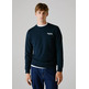 sweat-shirt homme pepe jeans reflect logo crew