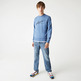 sweatshirt à col rond en molleton de coton homme lacoste