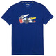 t-shirt en coton biologique imprimé crocodile patchwork homme lacoste sport
