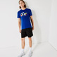 t-shirt en coton biologique imprimé crocodile patchwork homme lacoste sport