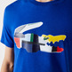 t-shirt en coton biologique imprimé crocodile patchwork homme lacoste sport
