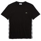 t-shirt en coton uni avec bandes siglées homme lacoste