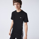 t-shirt en coton uni avec bandes siglées homme lacoste