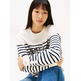 femme tjw stripe varsity sweater ybh