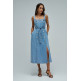 robe femme  salsa jeans dress w/ straps and belt